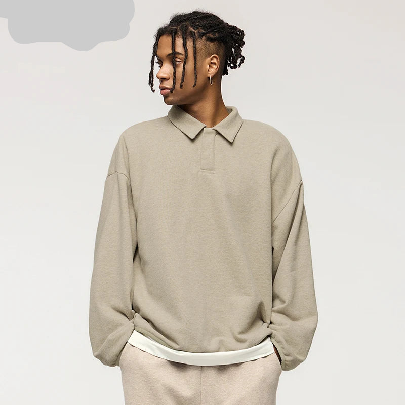 Unisex Premium Cozy Quarter Sweatshirts Unisex 365 gsm Velvet Polo Collar Sweatshirts