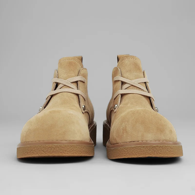 Men’s Casual Platform Lace Up British Style Chunky Ankle Boots