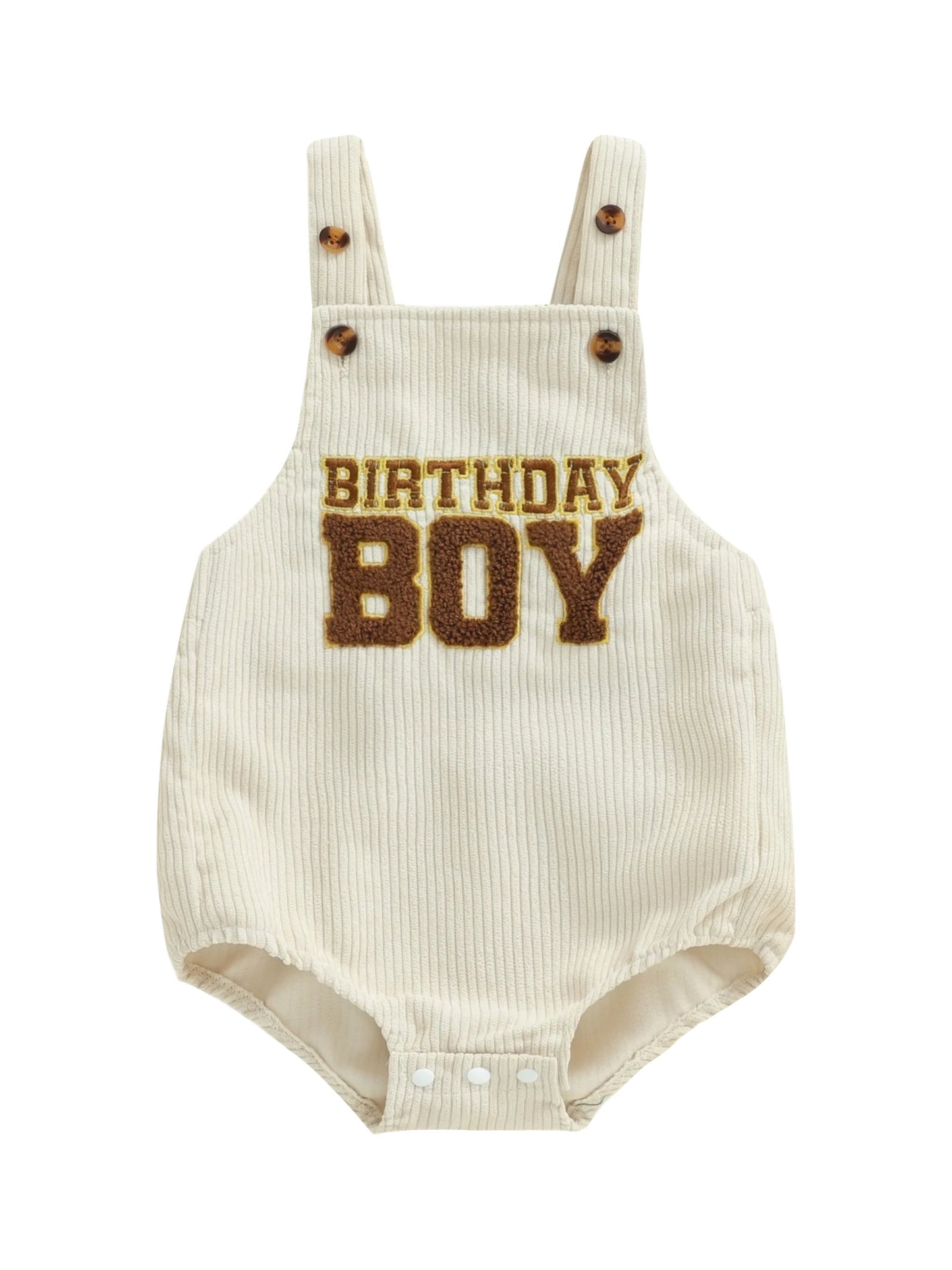 Newborn Baby Boys Romper - Letter Embroidery Square Neck Sleeveless Jumpsuit (0-18M)