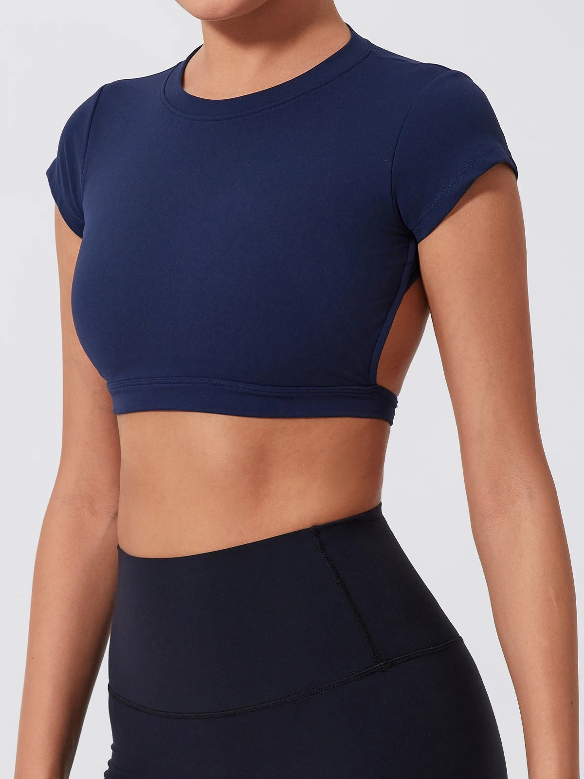 Women's Sports Workout Top Fitness Activewear Quick-Dry Yoga Clothes Sport Crop Top Backless Gym Top