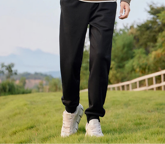 Men's Thermal Fleece Lined Jogger Pants - Antibacterial Loose Fit Winter Sweatpants
