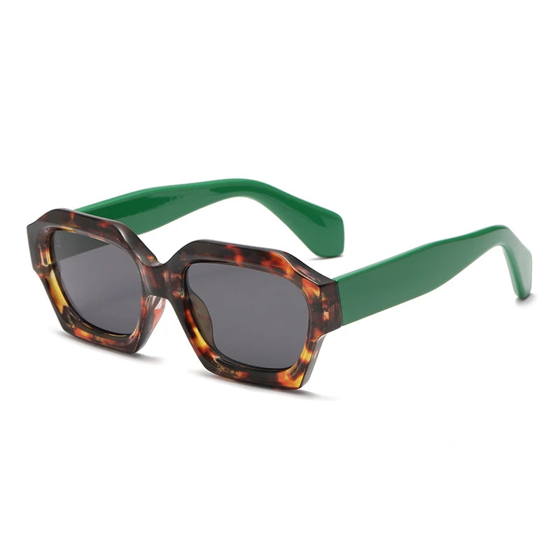 Black Square Frame Sunglasses - Punk Trendy UV400 Women's Eyewear