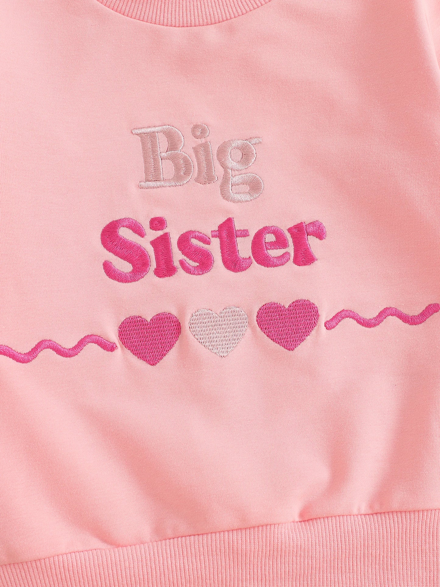 Baby Romper Sweatshirt - Letters Heart Embroidery Pullover