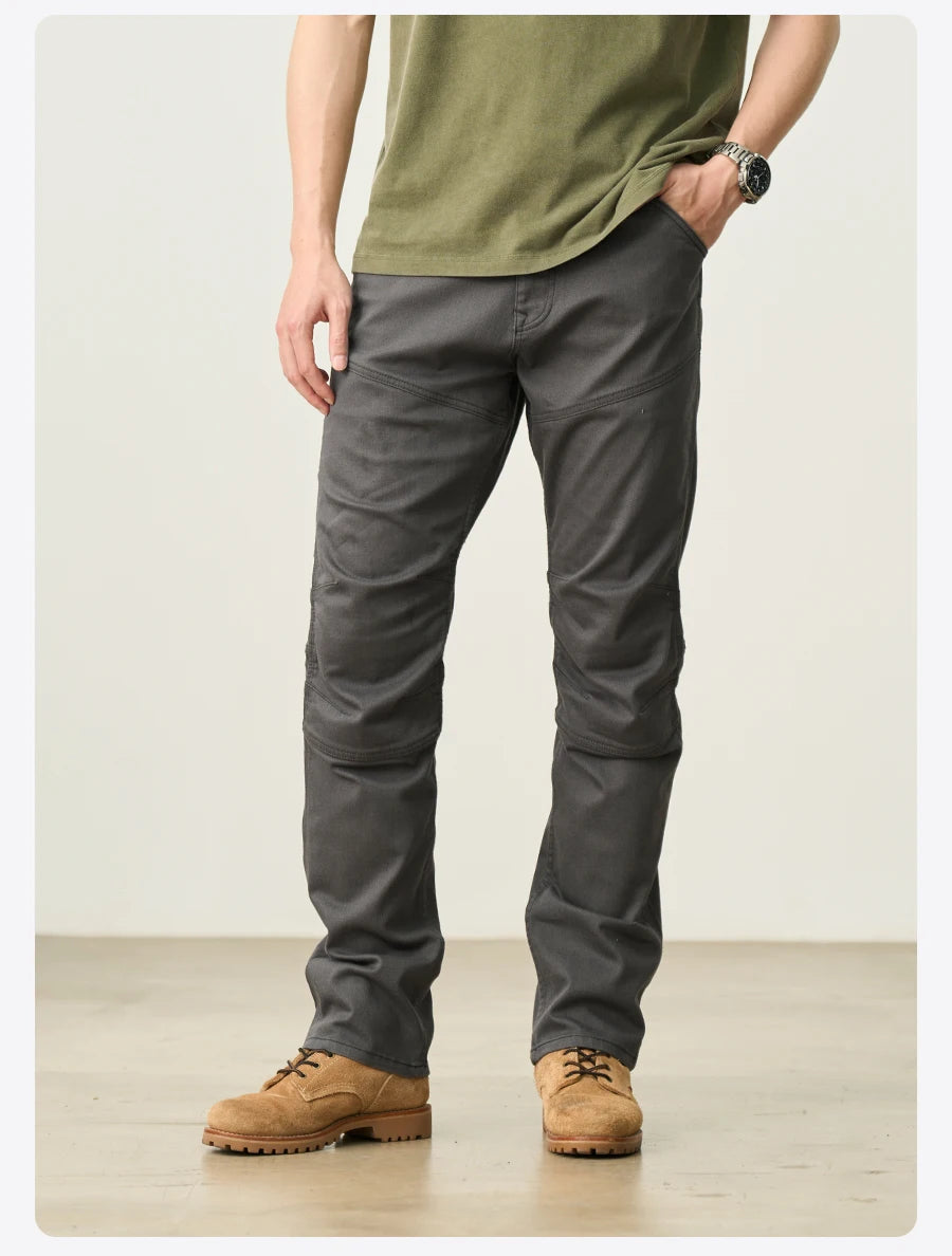 Men's Draping Motorcycle Riding Jeans - Fashion Denim Trousers