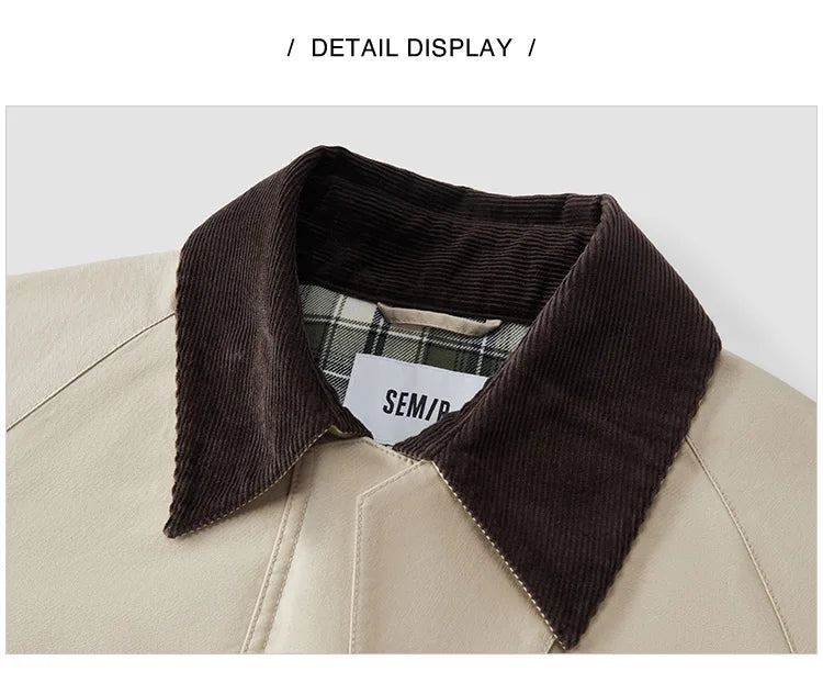 Women's Raglan Sleeve Patchwork Jacket - Loose Fit Retro Chic Autumn Coat