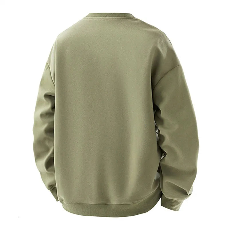 Men's Patchwork Sports Sweatshirt - Loose O-Neck Heavyweight Hoodie for Spring Autumn