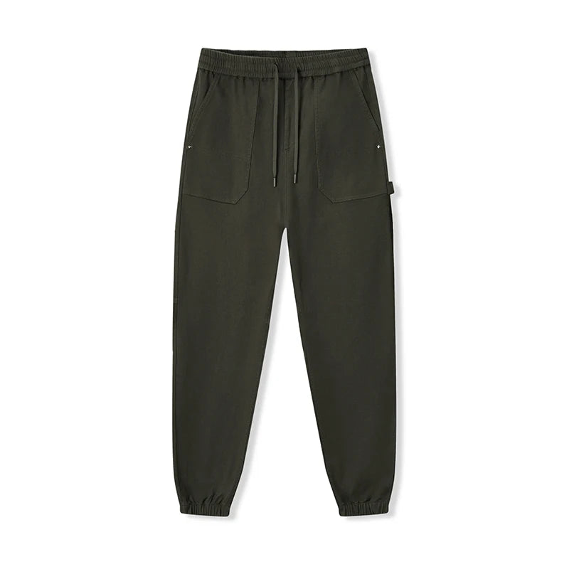 Men's Cargo Jogger Trousers - Drawstring Loose Fit Winter Streetwear Pants