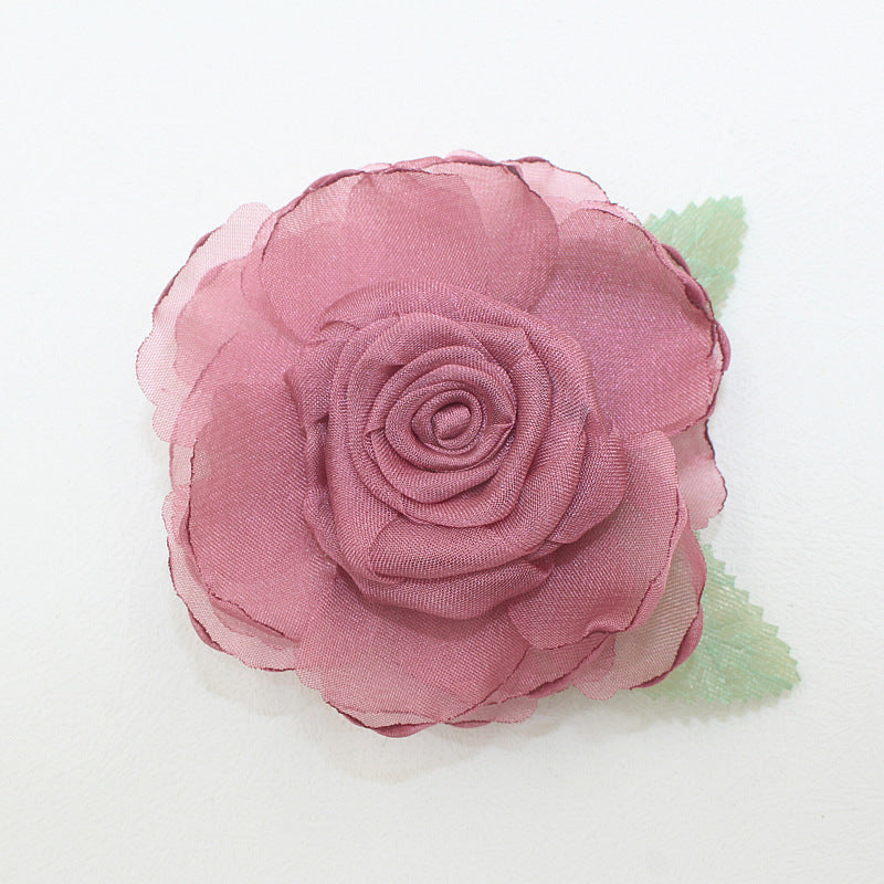 Silk Camellia Flower Brooch Pin - Elegant Corsage for Women