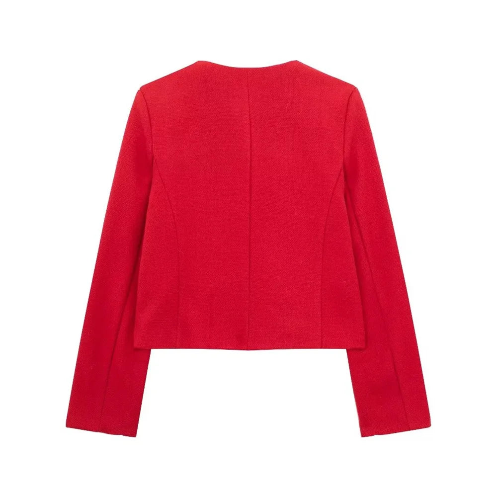 Women's Casual Temperament Flip Short Jacket