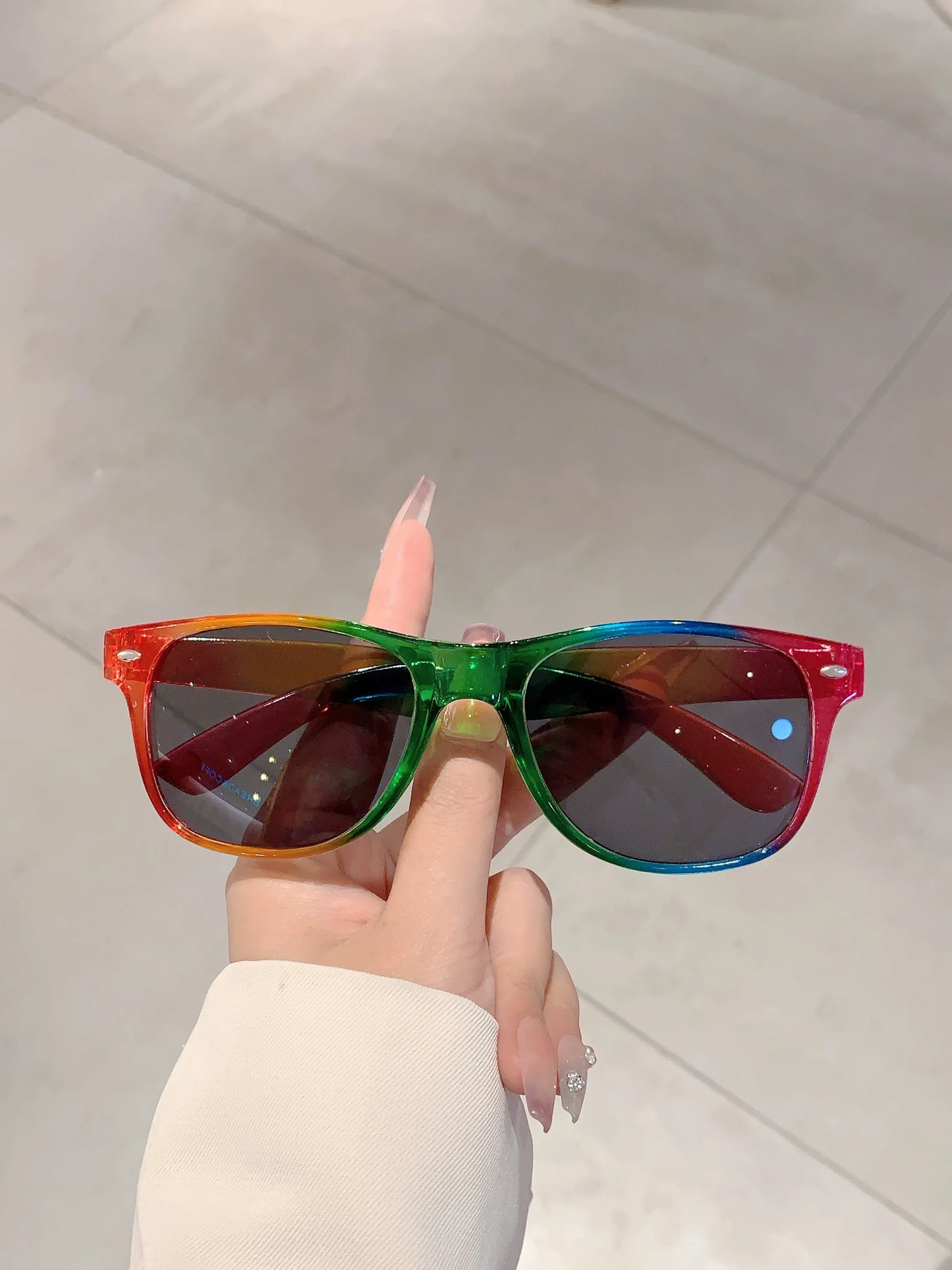 Rainbow Sunglasses Set - 12 Pairs Retro Square Fashion Decoration Eyewear Collection