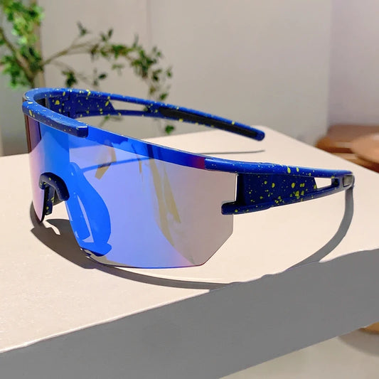 Men's Wrapped Round Mirror Outdoor Cycling Anti-UV Sunglasses
