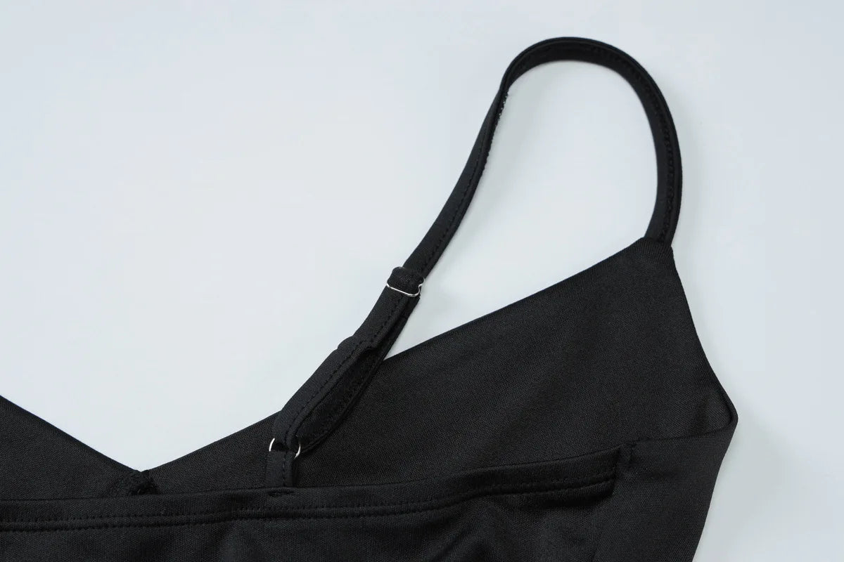 Women's  Mesh Sheer Slip Maxi Sleeveless Cut Out V Neck Split Dress