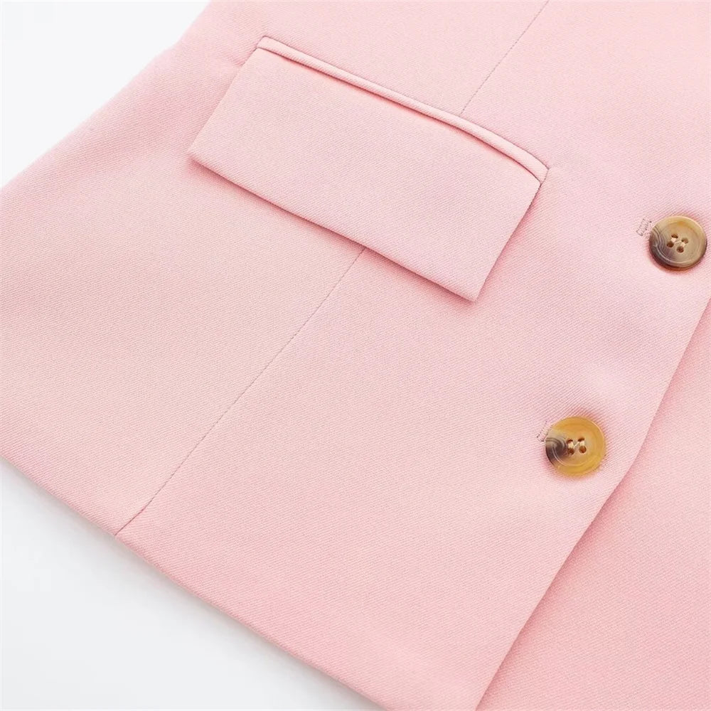 Women's Solid Colour Backless Hanging Neck Collar Vest Long Trousers Set