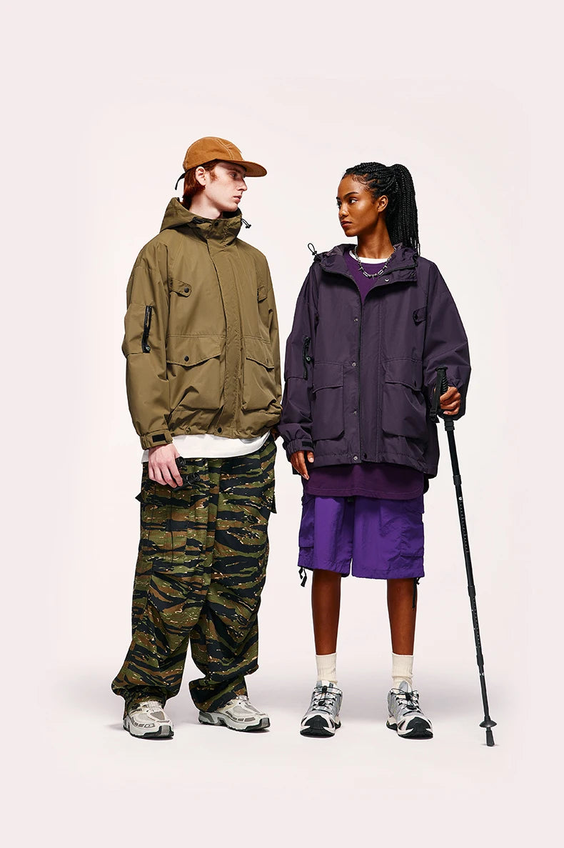 Unisex Spring Outdoor Waterproof Hiking Multi Pockets Cargo Jacket