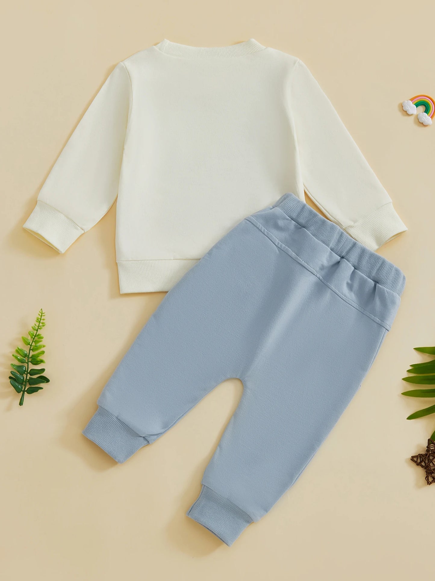 Baby Boy's Outfit Set - Dinosaur/Animal Print Sweatshirt & Elastic Pants