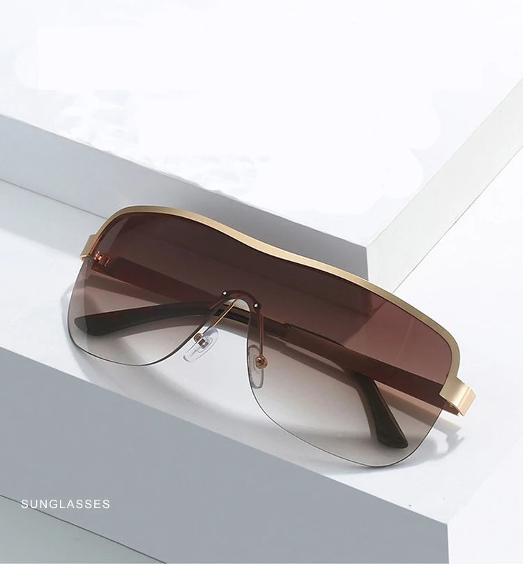 Half Frame Retro Sunglasses - Women's Windproof Street Style Eyewear