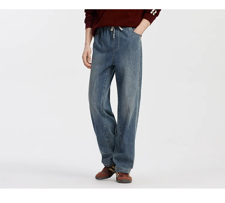 Retro Loose Straight Leg Jeans - Versatile Autumn Long Pants