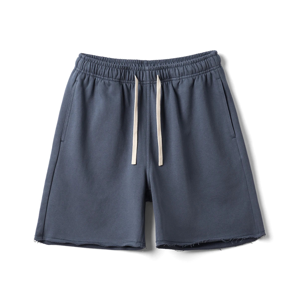Men's Oversize Athletic Shorts - 390gsm Drawstring Raw Hem Running Shorts