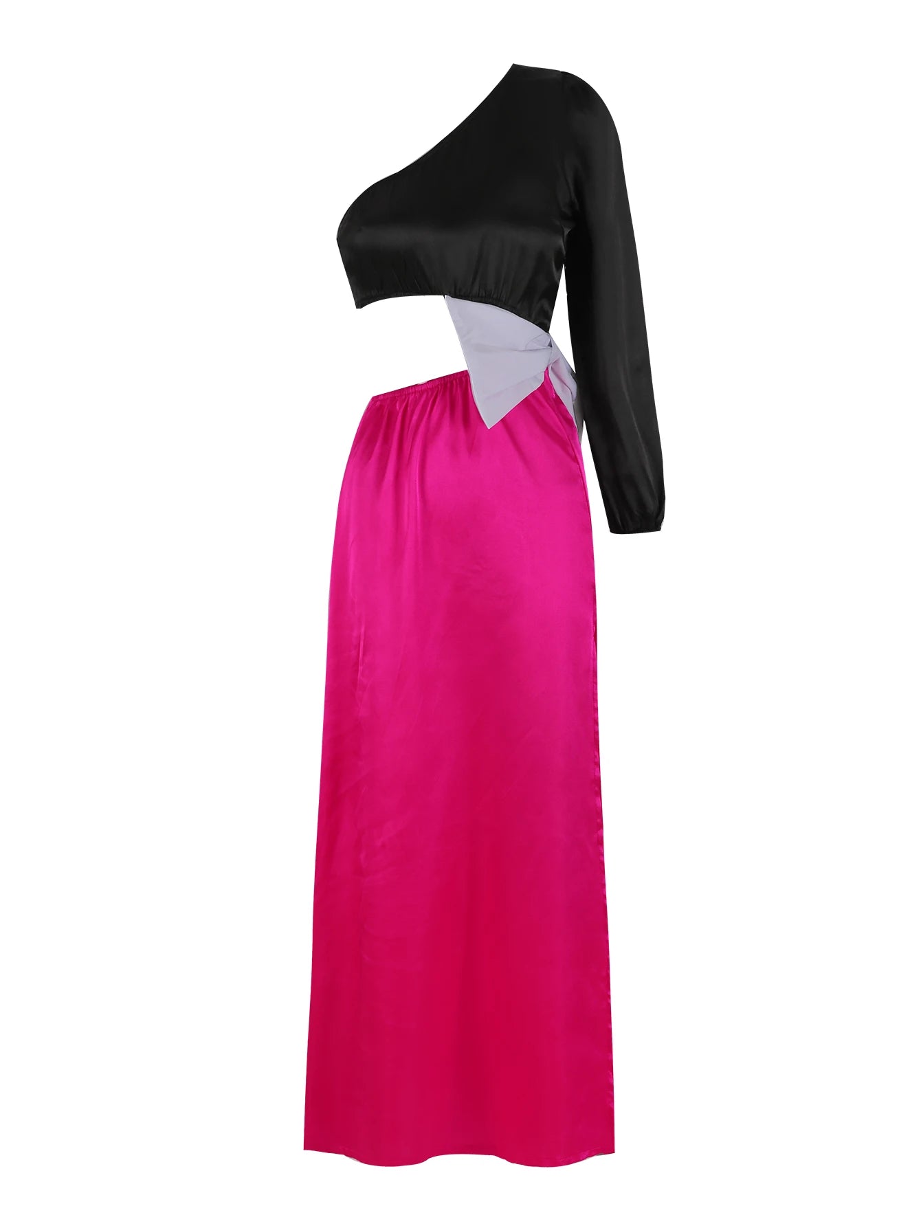 Women’s One Shoulder Midi Elegant Bandage Split Cutout Maxi Summer Bodycon Evening Party Dress