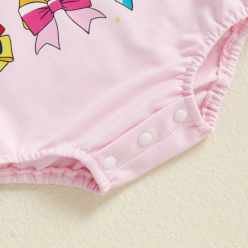 Lovely Baby Spring Romper - Long Sleeve Bowknot Print Sweatshirt Jumpsuit (0-18M)