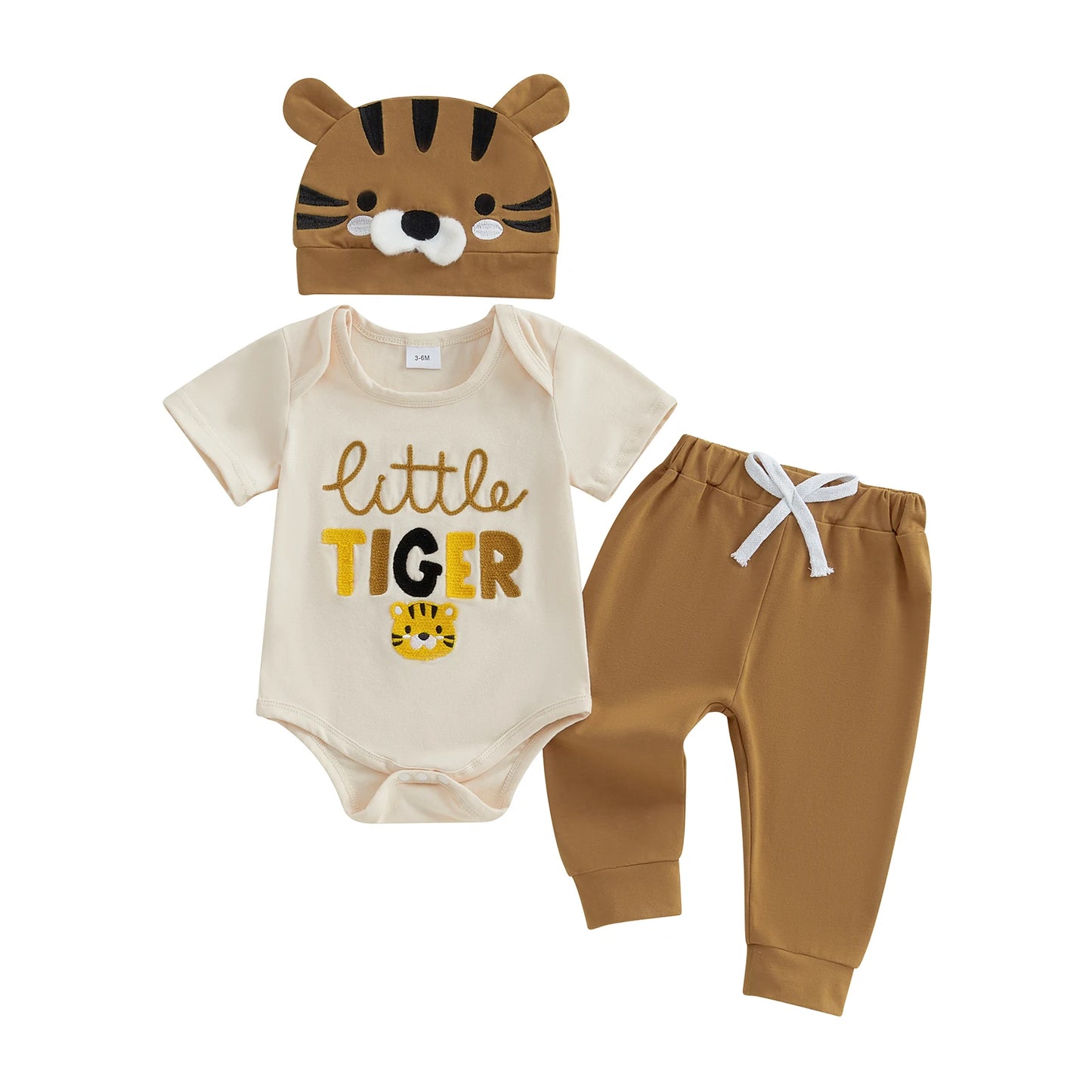 0-18M Baby Boys Girls Easter Clothes Sets 3pcs Letter Embroidery Short Sleeve Romper with Pants and Hat