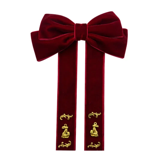 Velvet Bow Cravat Brooch - Elegant Neck Tie Pin for Women