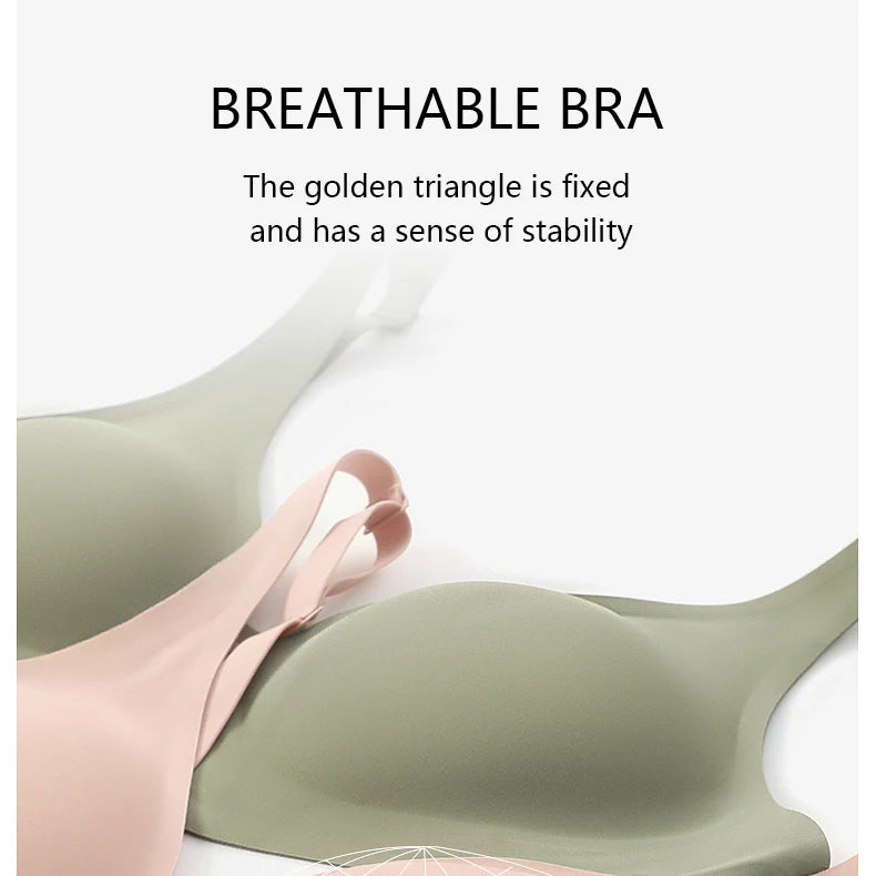 Women's Deep V Seamless Bra Hollow Underwear Comfortable Wireless Brassiere Soft 3/4 Cup Bras Lingerie