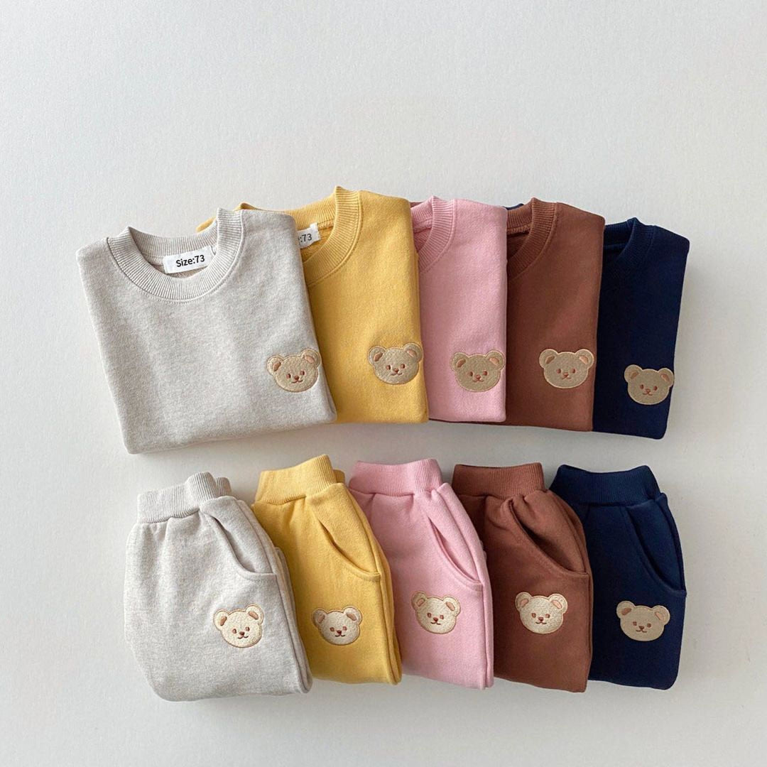 Children's, Toddler, Baby Sports Bear Sweatshirt Pants 2Pcs Outfits Set
