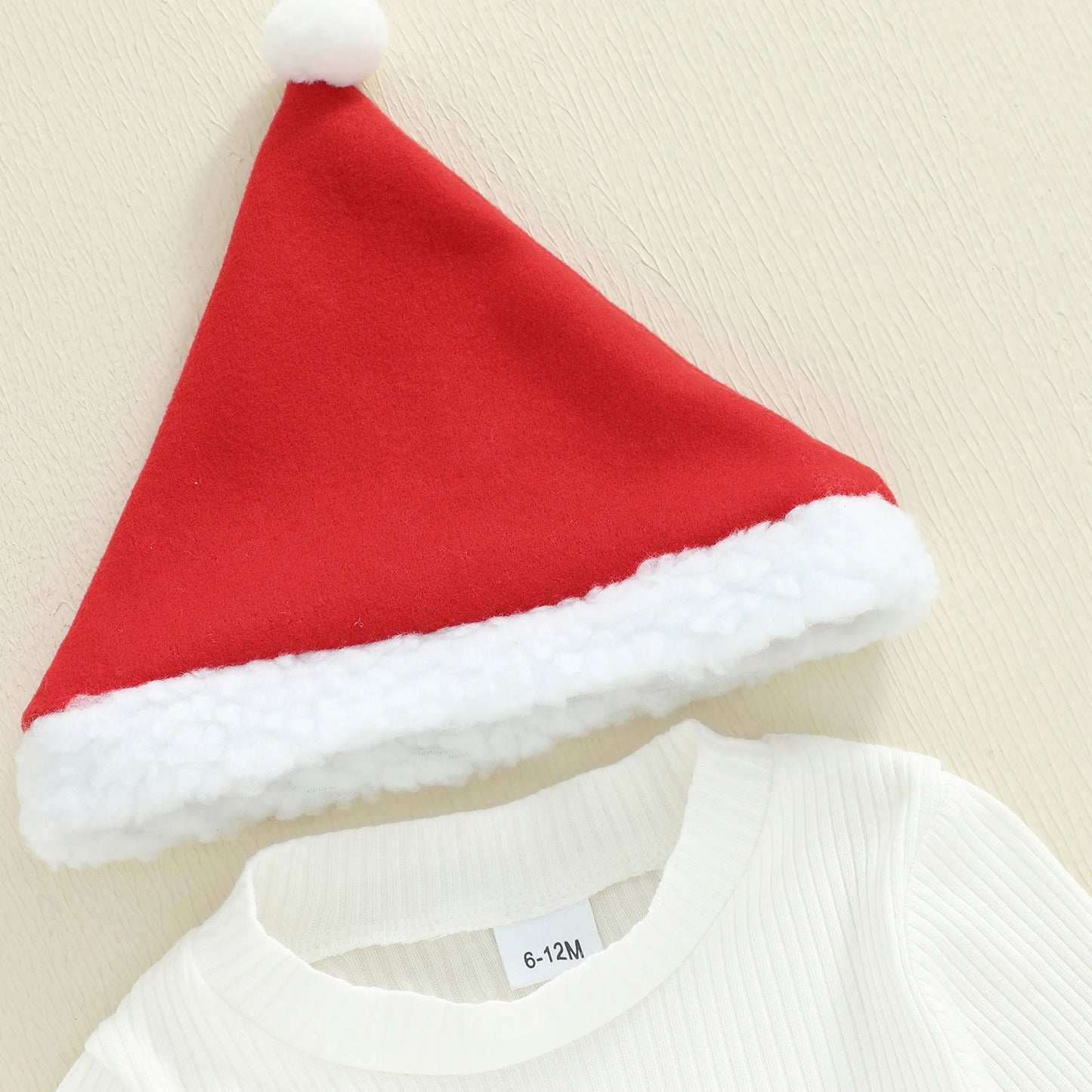 Baby Girls Christmas Outfit Set - Long Sleeve Top, Skirt Shorts & Santa Hat (0-4Y)