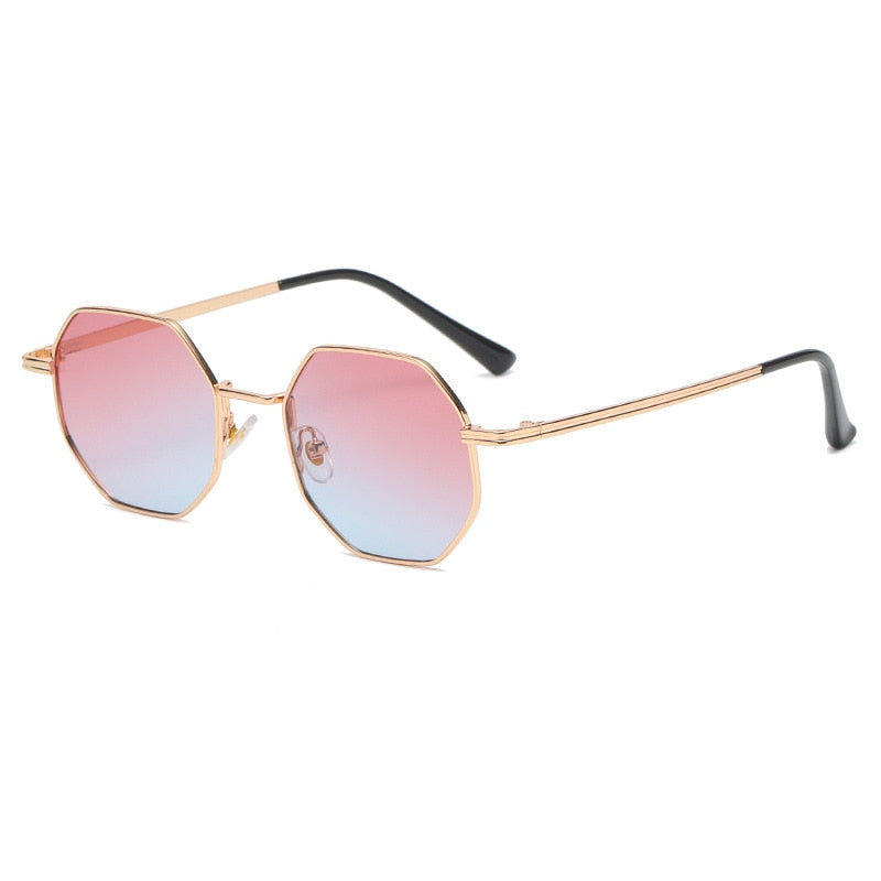 Unisex Polygonal Metal Retro Sunglasses Uv400