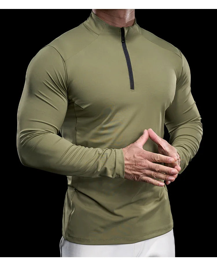 Men's Compression Long Sleeve Workout Gym Running Quick Dry Comfort Sports Bodybuilding Training T-Shirt