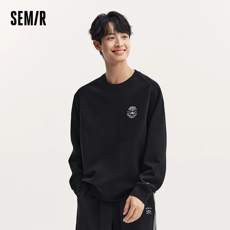 Heavyweight Round Neck Sweatshirt - Premium Solid Color Pullover for Daily Wear