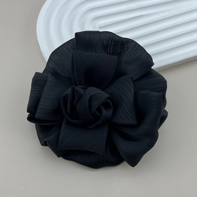 Handmade Fabric Flower Brooch - 11cm Corsage Lapel Pin for Women