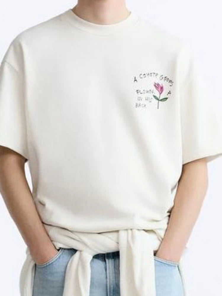 Unisex Loose Fit Printed Cotton T-Shirt