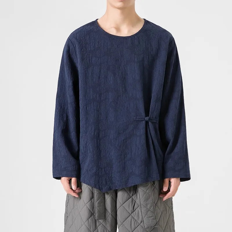 Men's Cotton Long Sleeve T-Shirt - Spring Autumn Casual O-Neck Tee