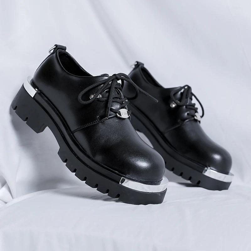 Men's Platform PU Leather Lace-up Shoes