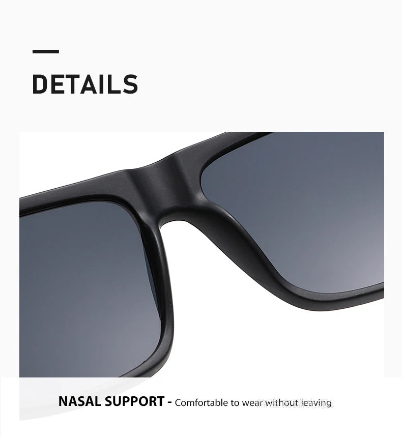 Unisex Square Sunglasses - Wood Effect UV400 Protection Driving Eyewear
