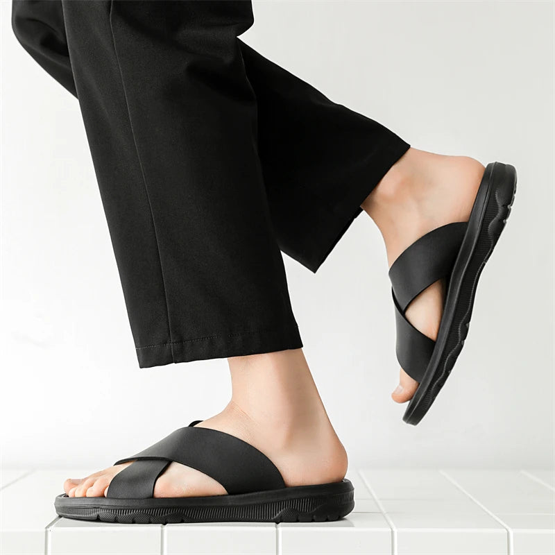 Men's Summer Slides Crossover Slippers Sandals