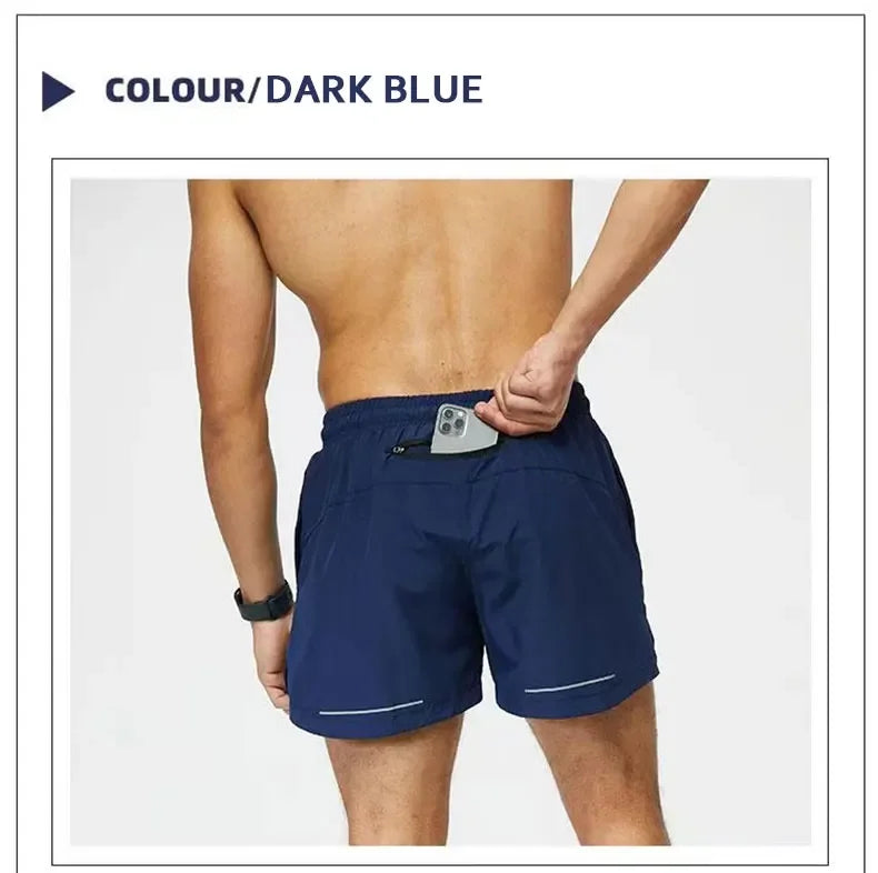 Men's Single Deck Beach Sweat Shorts with Zipped Back Pocket Running Training Marathon Athletic Breathable Shorts