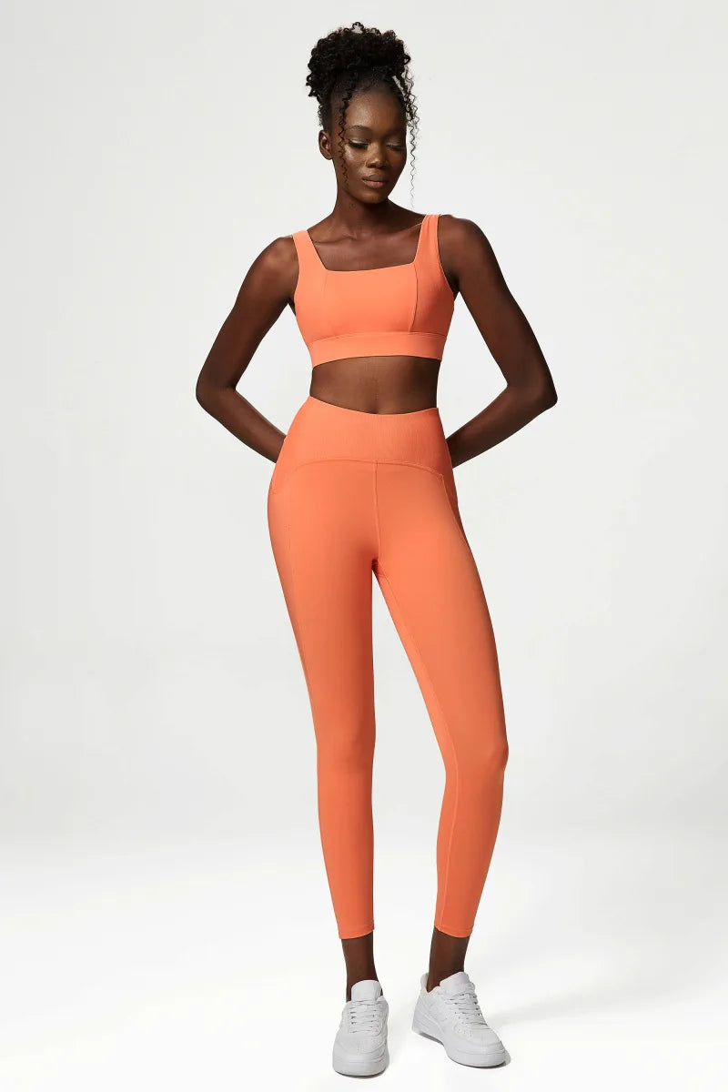 Women's 2 Pieces Fitness Yoga Set - Stretchy Sports Gym Sports Bra and High Waist Workout Leggings
