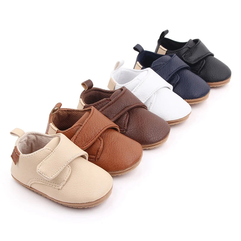 Toddler Baby Boys Girls Causal First Walker Shoes PU Leather Sneakers Soft Sole Cute Baby Flats Shoes