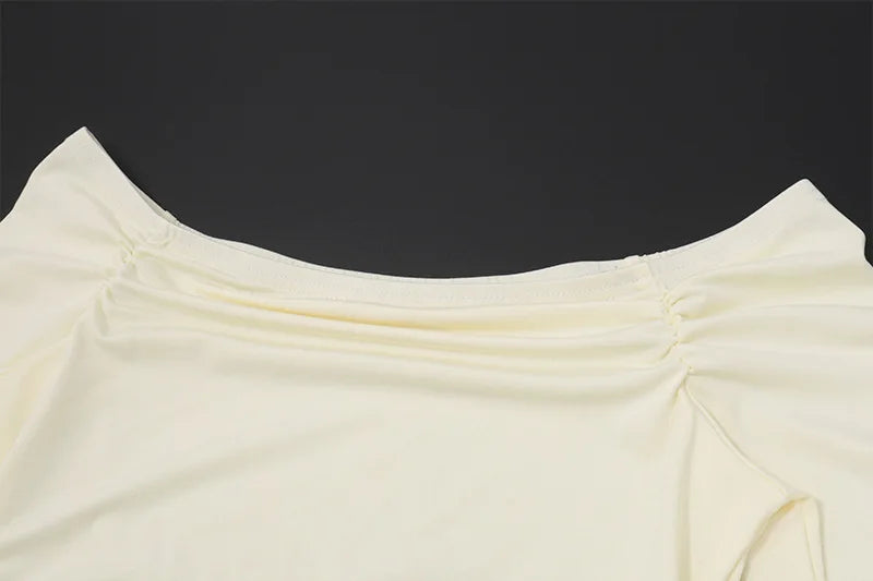 Women's Solid Flare Sleeve Off Shoulder Top - Elegant Cropped Streetwear