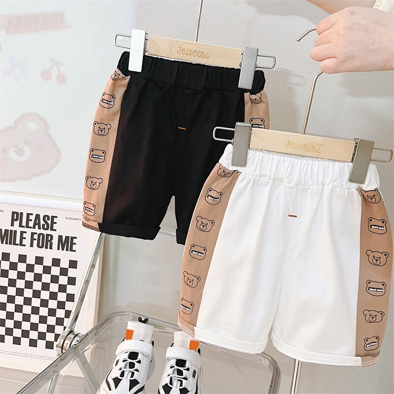 Boy's Cartoon Bear T Shirt and Shorts 2 Pcs Outfit