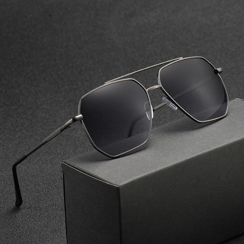 Double Beam Sunglasses - Retro Toad Mirror Driving Eyewear with UV400