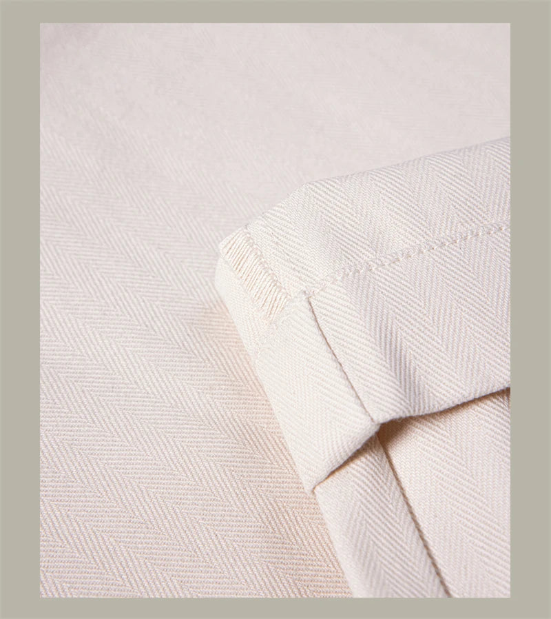 Men High Rise Wide Leg Pleated Straight Fit Trousers