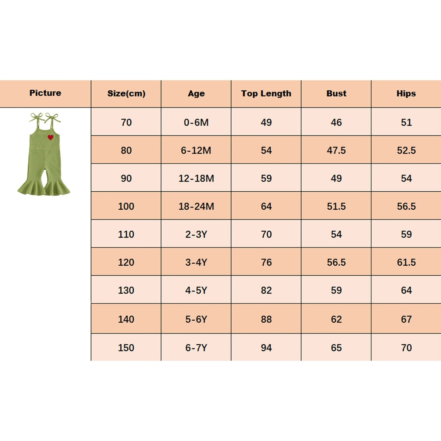 Toddler Girls' Christmas Flare Pants Romper - Heart Embroidery Sleeveless Bell Bottom Overalls