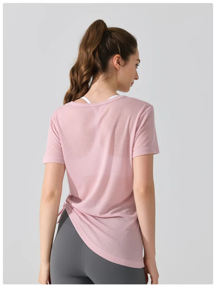 Women's Short Sleeve Yoga T-Shirt - Breathable Quick Dry Workout Top