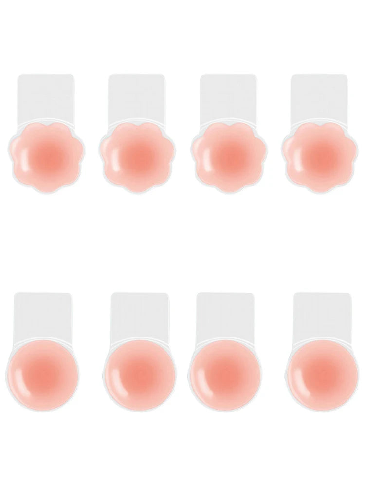 Women's Reusable Invisible Push Up Bra Nippe Cover Seamless Self-Adhesive Lift Up Stickers Bra Strapless Lingerie