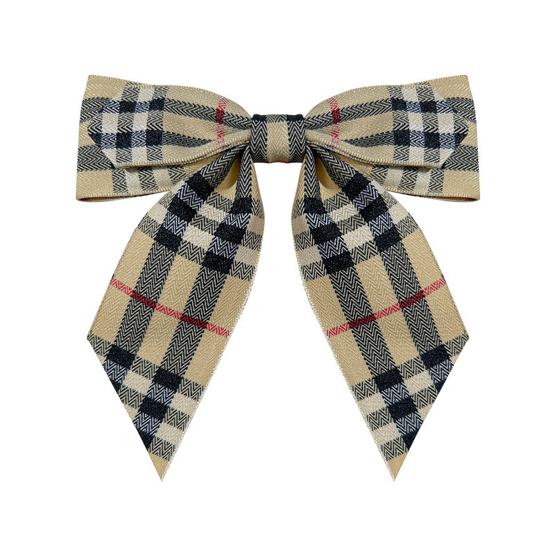 Fabric Plaid Bow Tie Brooch - Vintage British Style Corsage Accessory