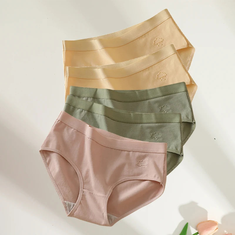 Women's Cotton Panties 5-Pack - Low Rise Breathable Briefs